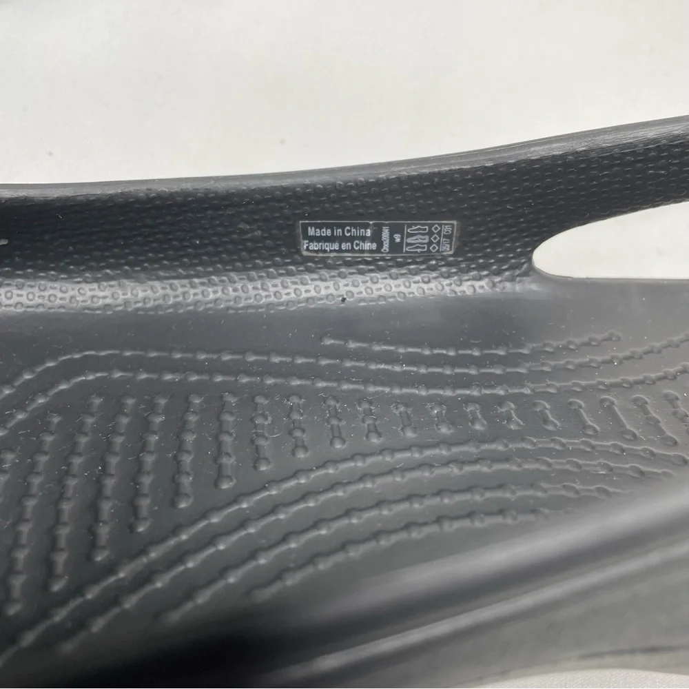 Crocs Black Rubber Slip On Ballet Flat Slip Resistant Safety Work Women Shoes 9
